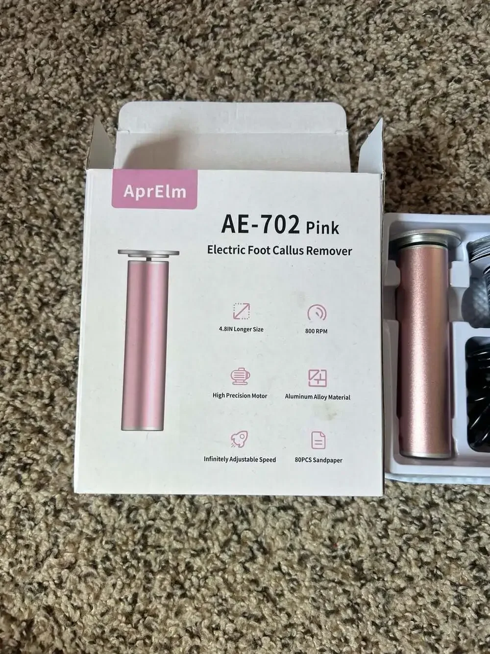 AprElm AE-702 Pink Electric Foot Callus Remover